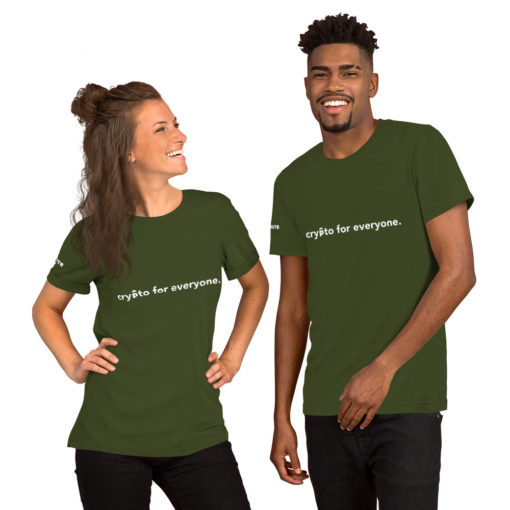 Crypto for Everyone WLoCS /w "Parachute" on Right Arm Unisex T-Shirt - Image 13
