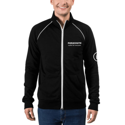 Crypto For Everyone /w Parachute Logo on Left Arm Piped Fleece Jacket