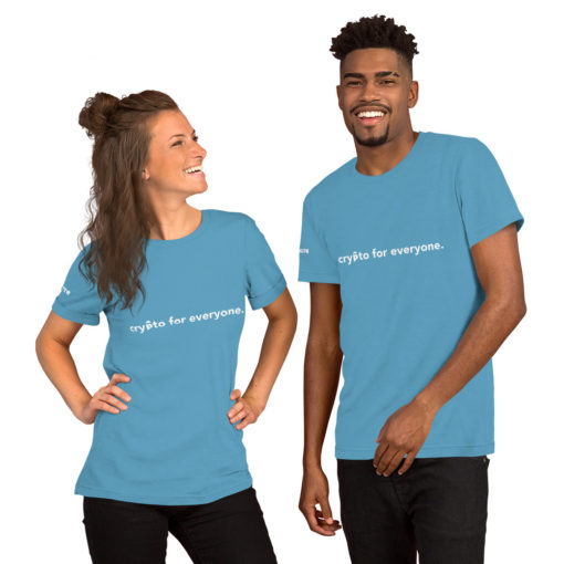 Crypto for Everyone WLoCS /w "Parachute" on Right Arm Unisex T-Shirt - Image 4