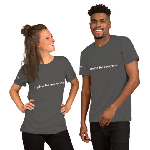 Crypto for Everyone WLoCS /w "Parachute" on Right Arm Unisex T-Shirt - Image 12